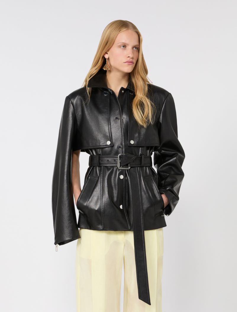 Nappa leather two-piece jacket - BLACK - Sportmax - 4
