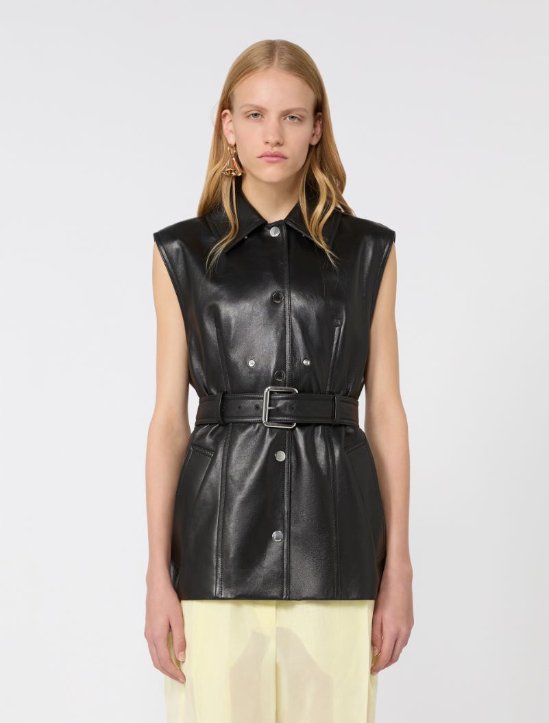 Nappa leather two-piece jacket - BLACK - Sportmax - 5