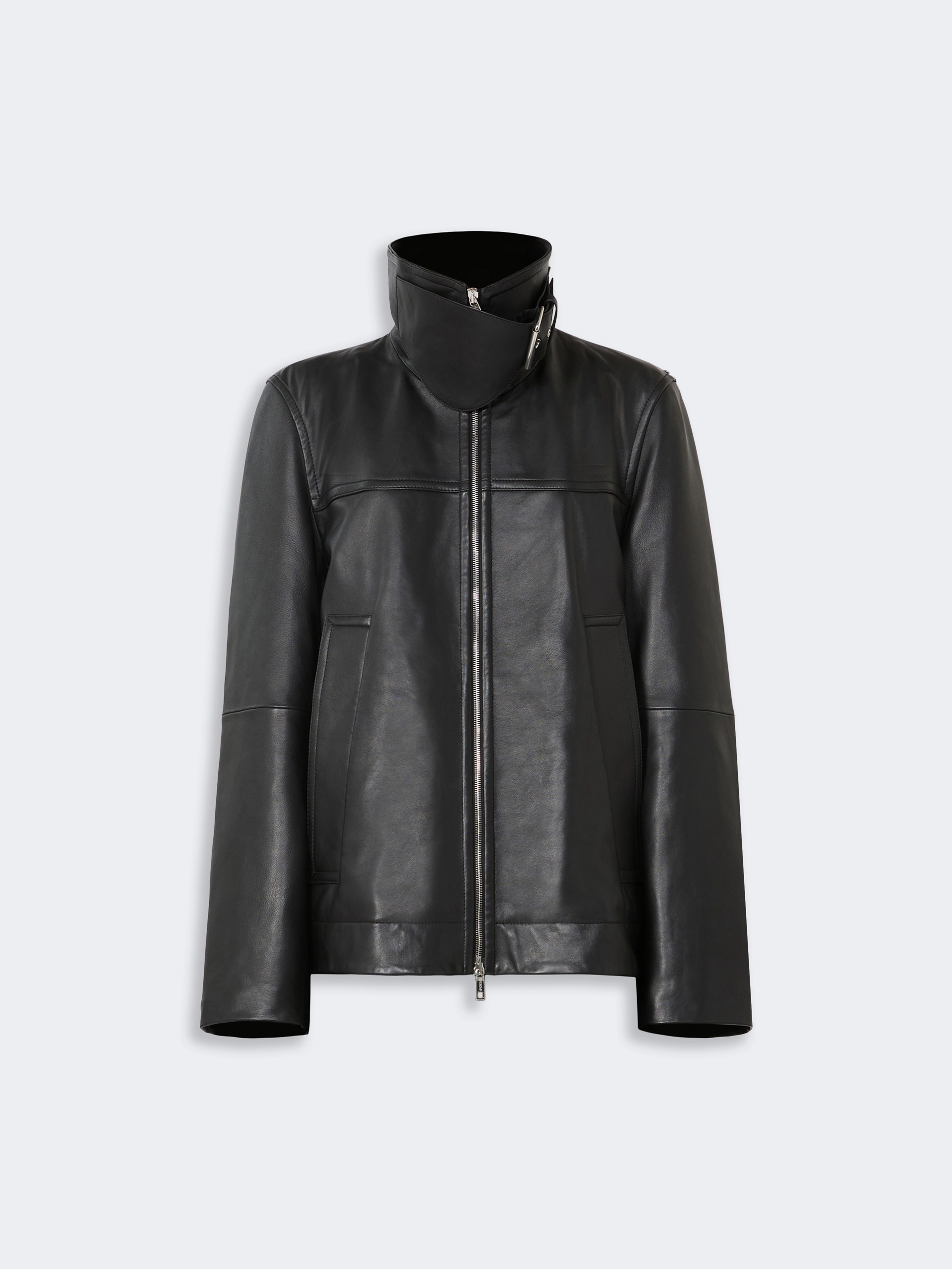 Oversized leather heavy jacket - BLACK - Sportmax - 7
