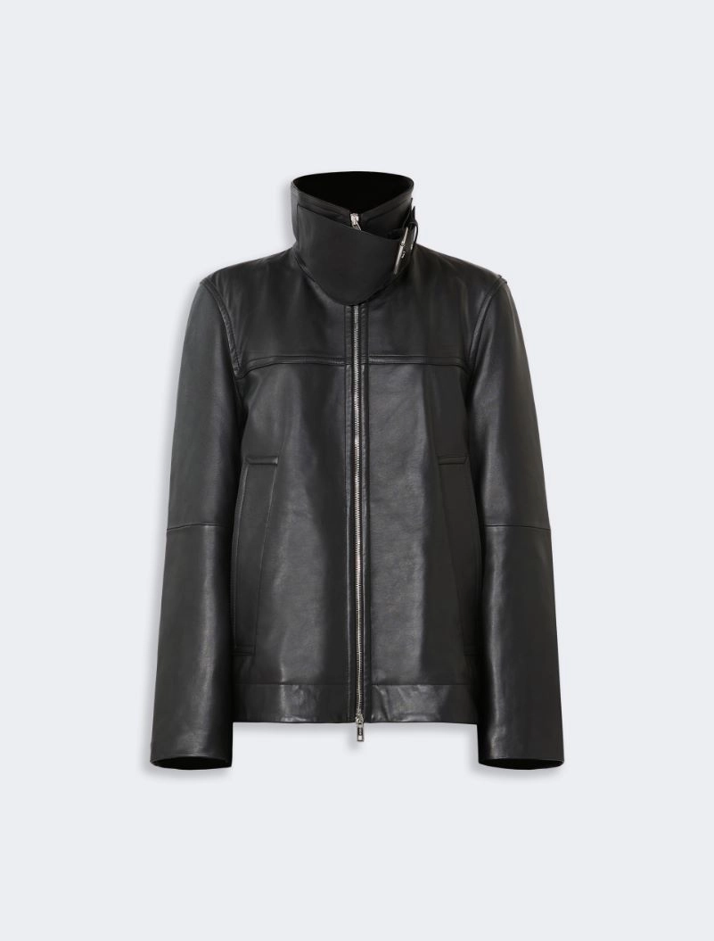 Oversized leather heavy jacket - BLACK - Sportmax - 8