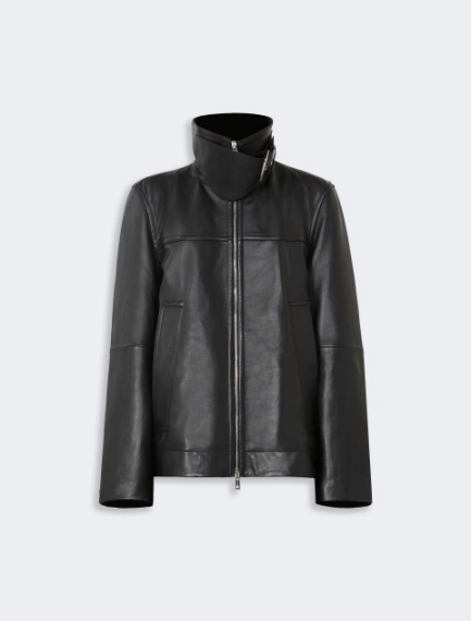 Oversized leather heavy jacket - BLACK - Sportmax - 8