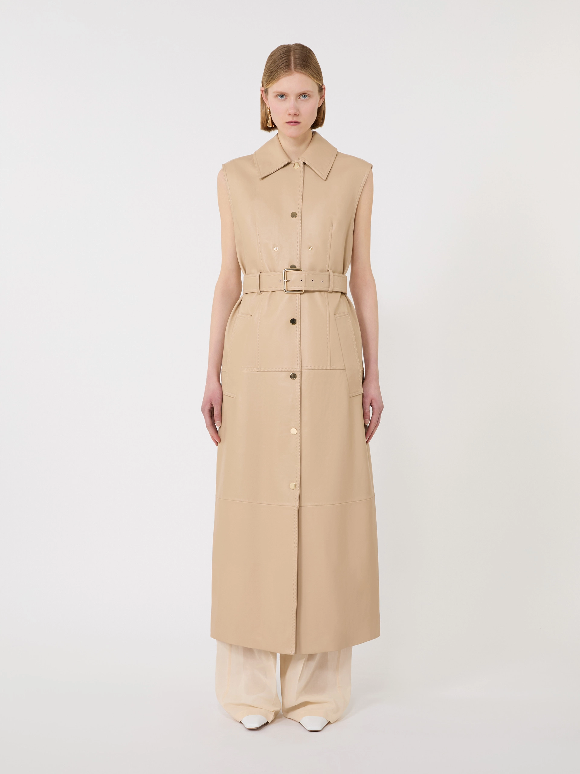 Nappa leather two-piece trench coat - BEIGE - Sportmax - 5