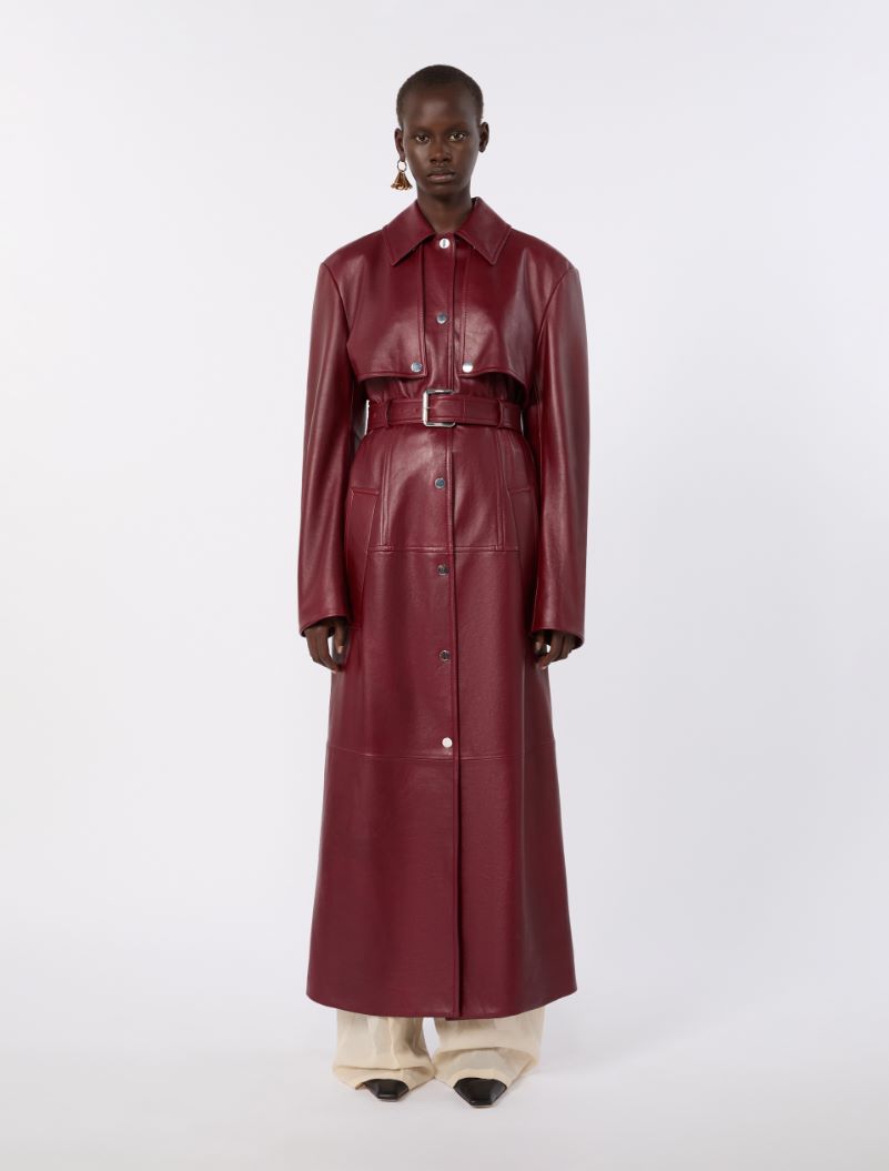 Nappa leather two-piece trench coat - BORDEAUX - Sportmax - 2