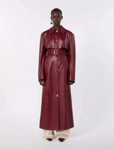 Nappa leather two-piece trench coat - BORDEAUX - Sportmax - 2