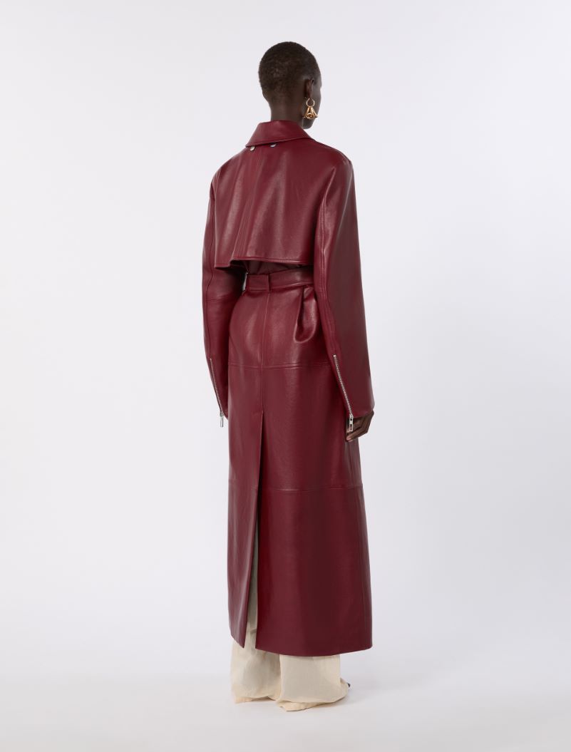 Nappa leather two-piece trench coat - BORDEAUX - Sportmax - 3
