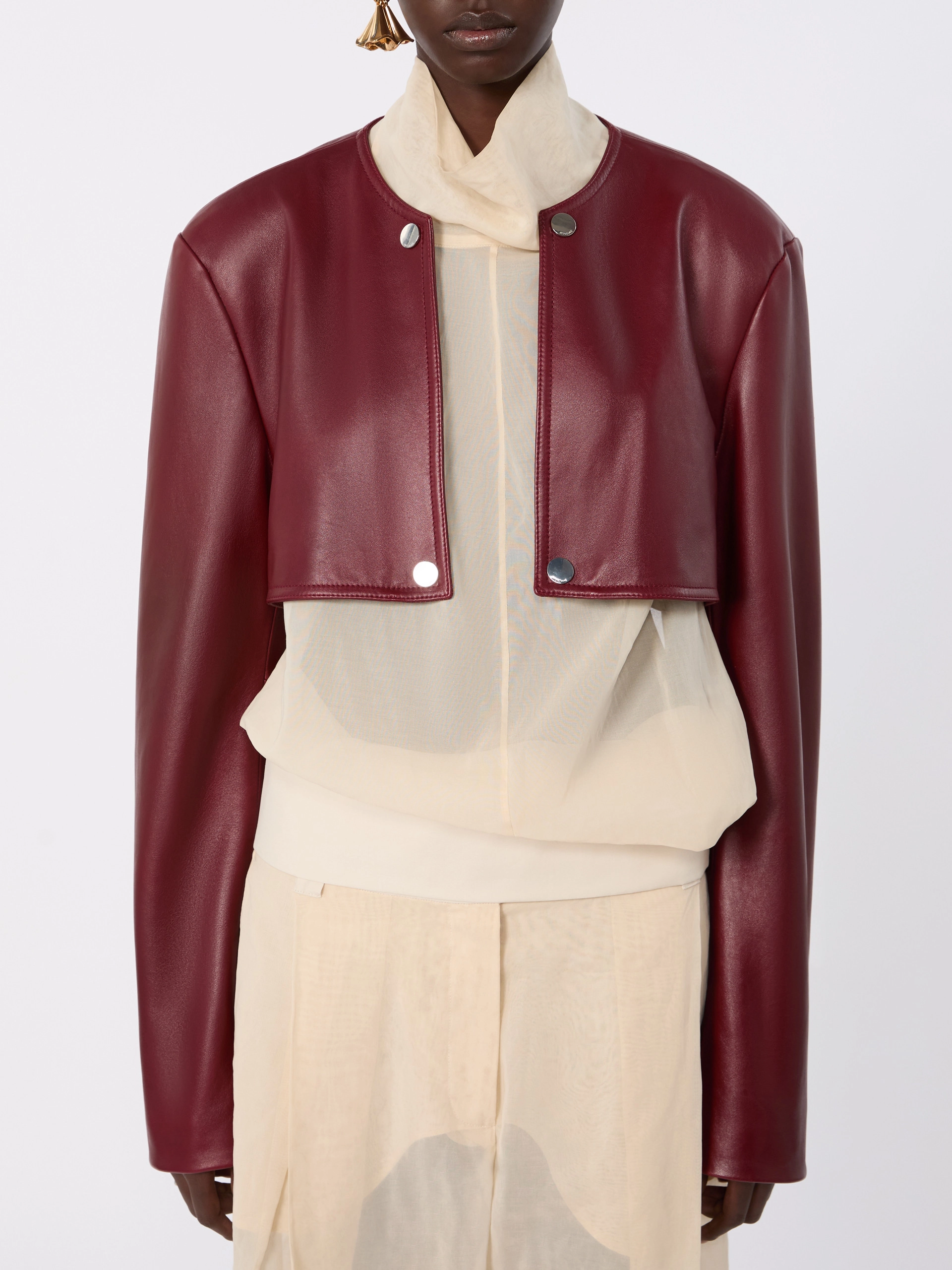 Nappa leather two-piece trench coat - BORDEAUX - Sportmax - 4