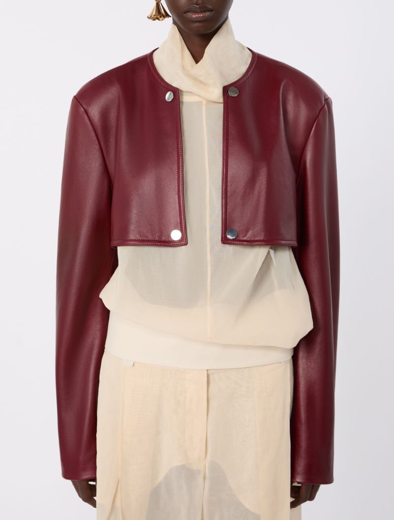 Nappa leather two-piece trench coat - BORDEAUX - Sportmax - 5