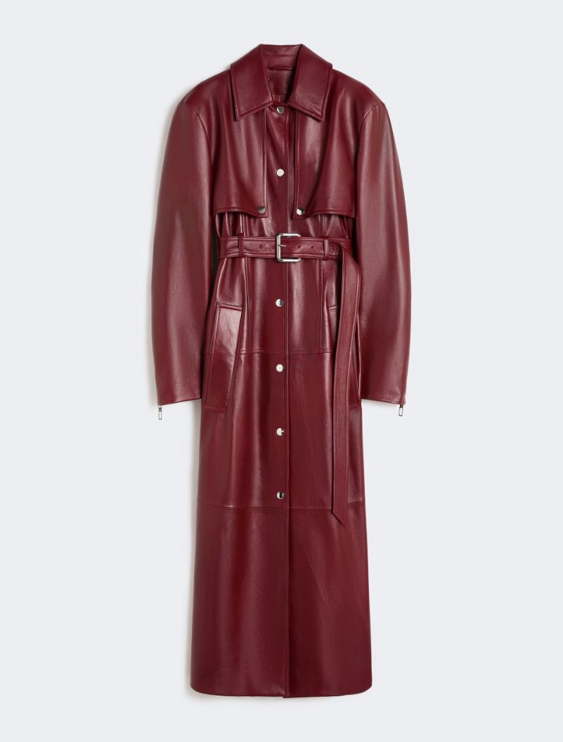 Nappa leather two-piece trench coat - BORDEAUX - Sportmax - 7