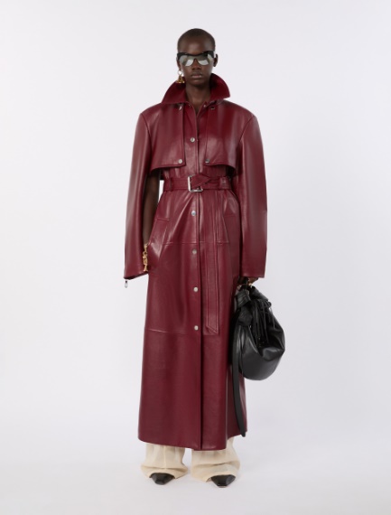 Nappa leather two-piece trench coat - BORDEAUX - Sportmax