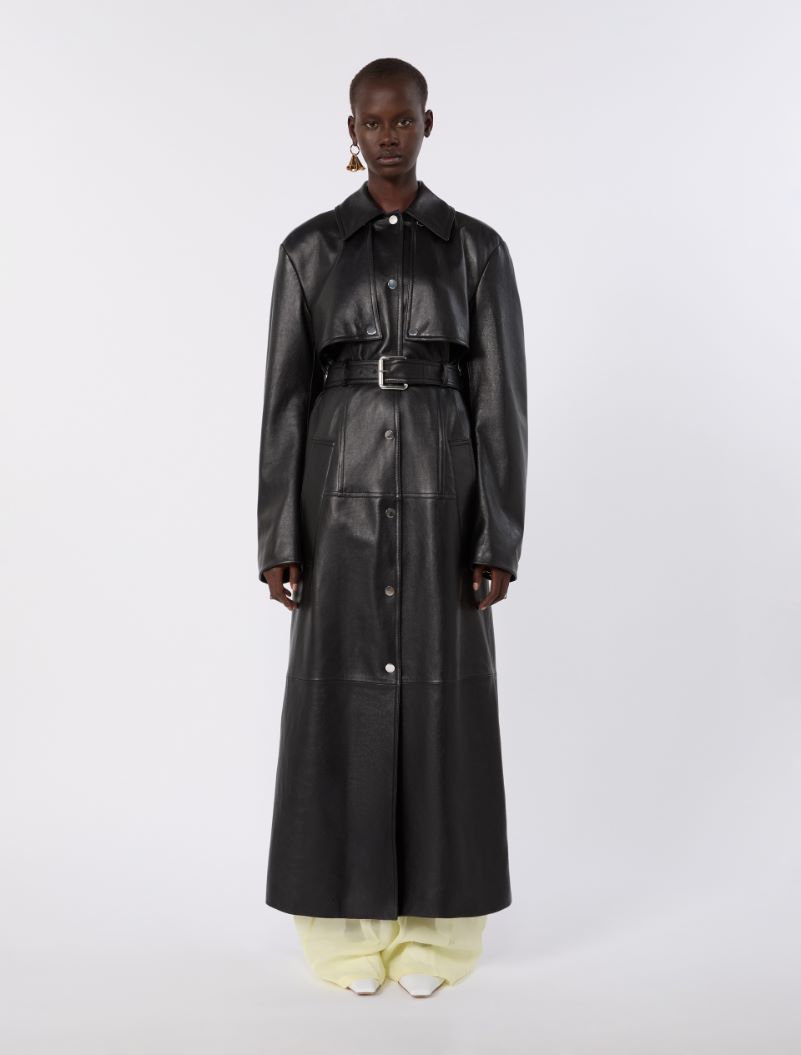 Nappa leather two-piece trench coat - BLACK - Sportmax - 2