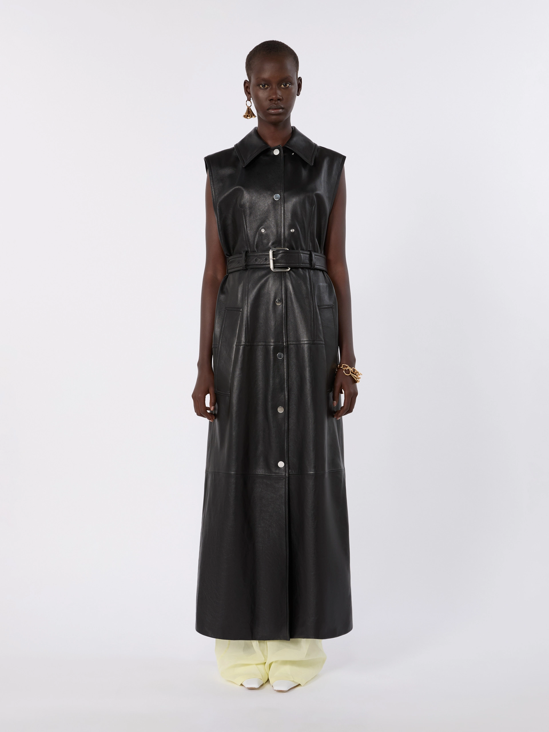 Nappa leather two-piece trench coat - BLACK - Sportmax - 5