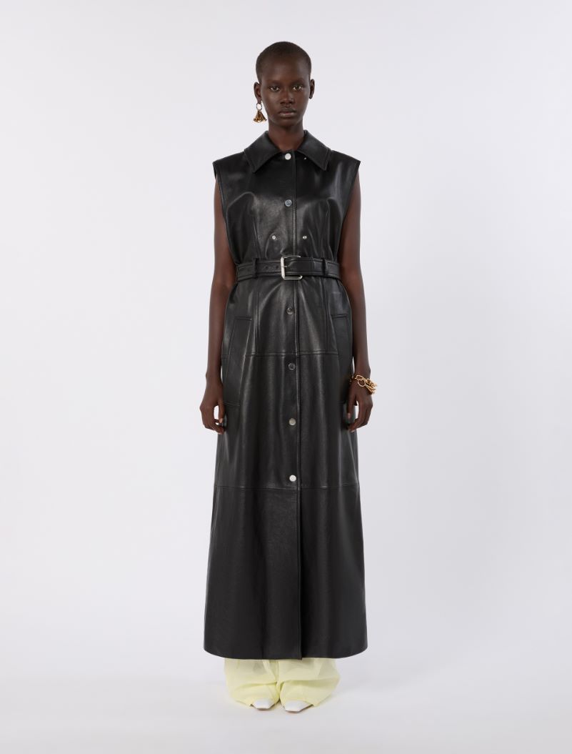 Nappa leather two-piece trench coat - BLACK - Sportmax - 5