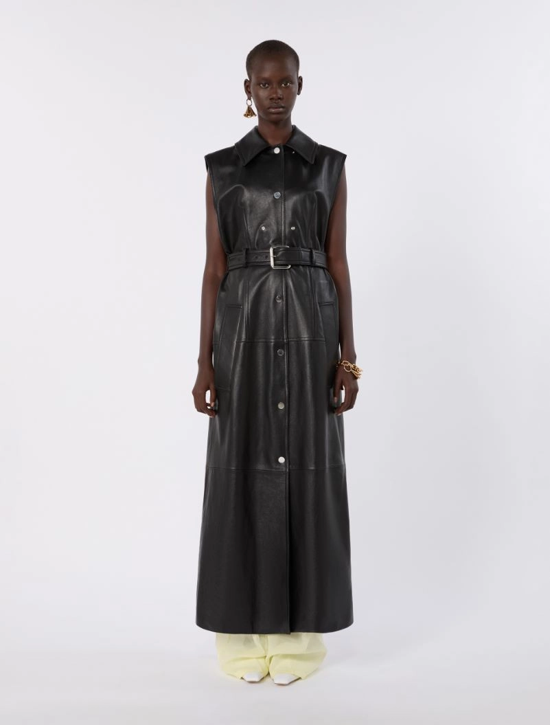 Nappa leather two-piece trench coat - BLACK - Sportmax - 5