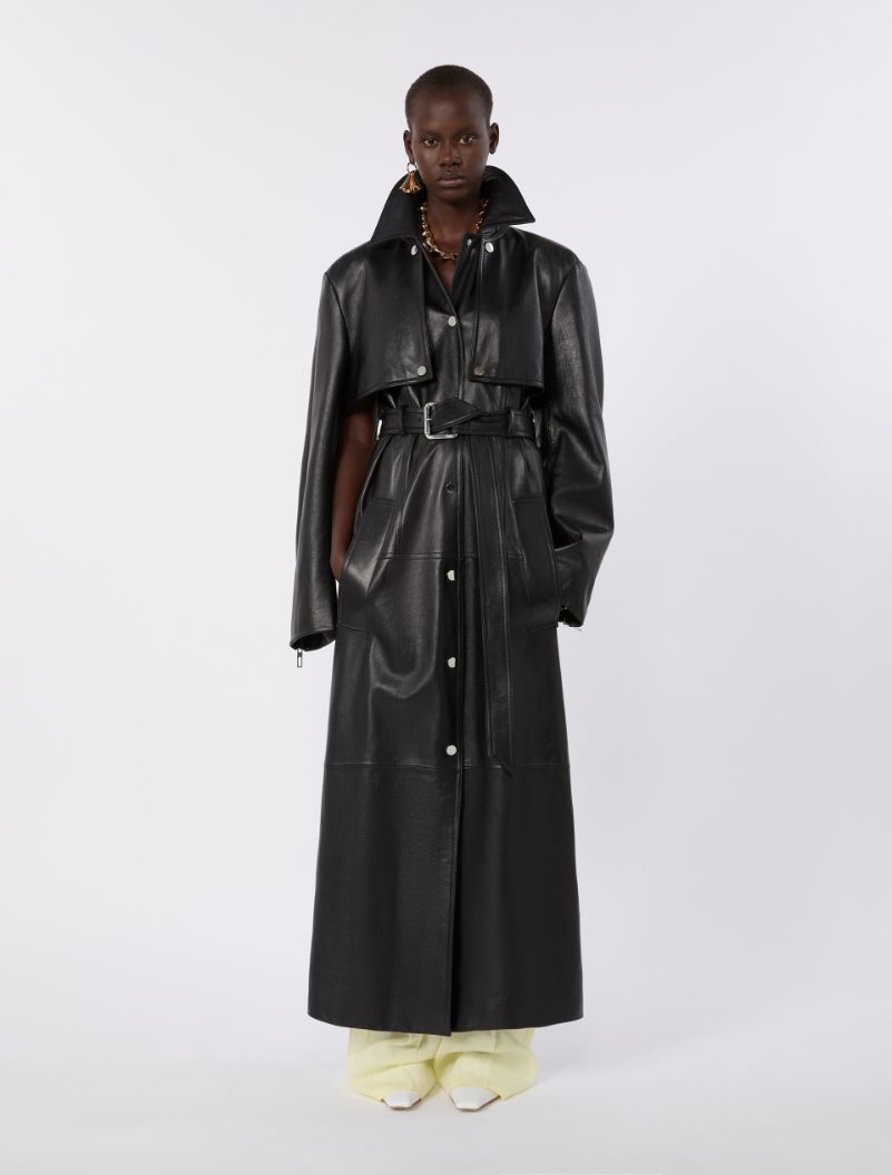 Nappa leather two-piece trench coat - BLACK - Sportmax