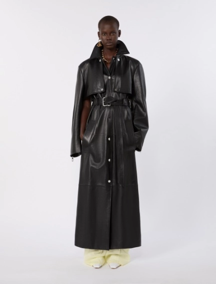 Nappa leather two-piece trench coat - BLACK - Sportmax - 1