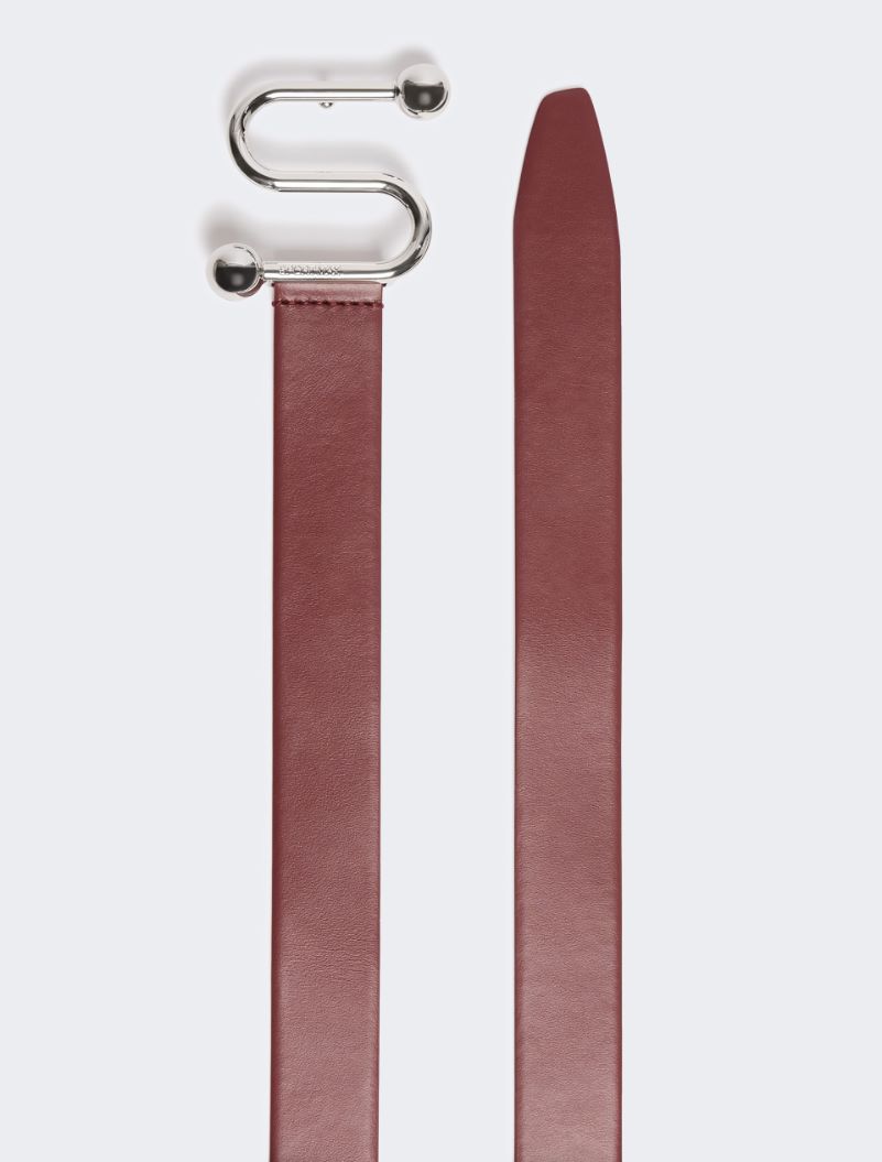 Leather belt with S buckle - BORDEAUX - Sportmax - 2