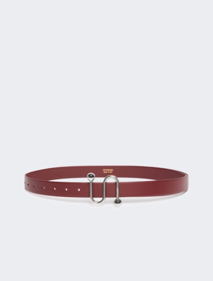 Leather belt with S buckle - BORDEAUX - Sportmax