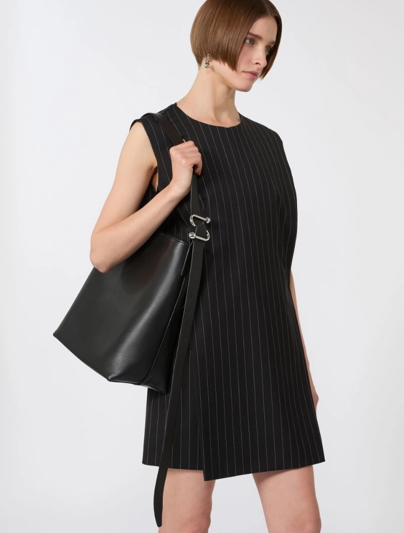 Leather S-buckle shopper bag - BLACK - Sportmax - 9