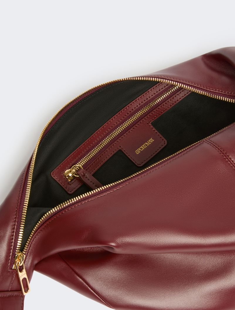 Nappa leather hobo bag - BORDEAUX - Sportmax - 6