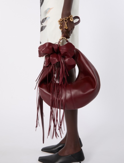 Nappa leather hobo bag - BORDEAUX - Sportmax