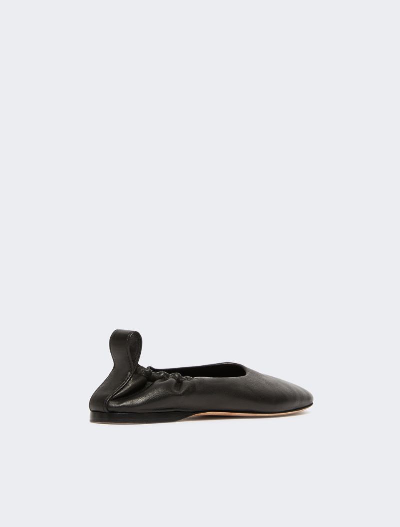 Nappa leather ballerinas with ankle band - BLACK - Sportmax - 3