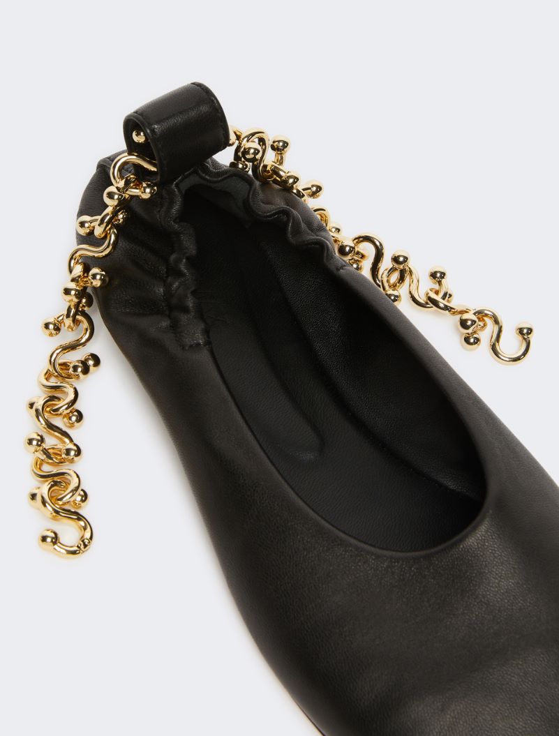 Nappa leather ballerinas with ankle band - BLACK - Sportmax - 5