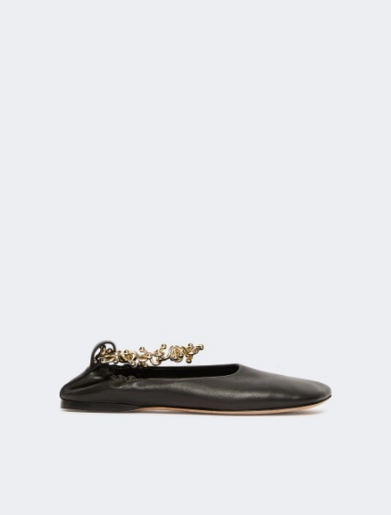Ballerines en nappa avec bride de cheville - NOIR - Sportmax