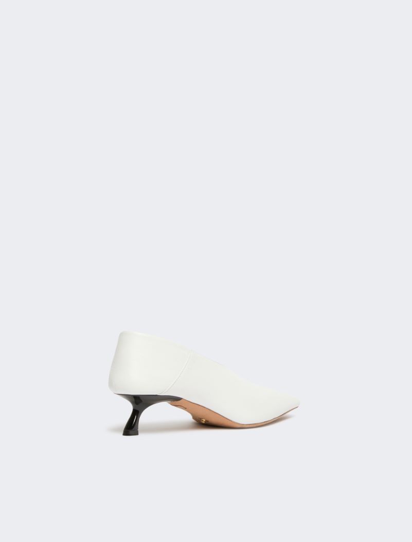 Nappa leather pumps with foldable back - WHITE - Sportmax - 3