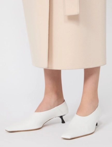 Nappa leather pumps with foldable back - WHITE - Sportmax