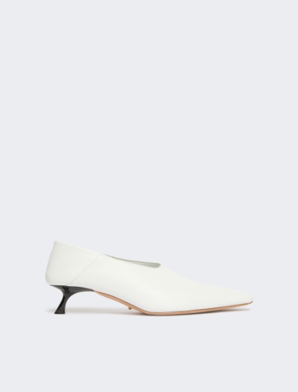 Nappa leather pumps with foldable back - WHITE - Sportmax