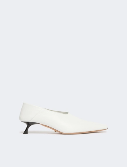 Nappa leather pumps with foldable back - WHITE - Sportmax - 1