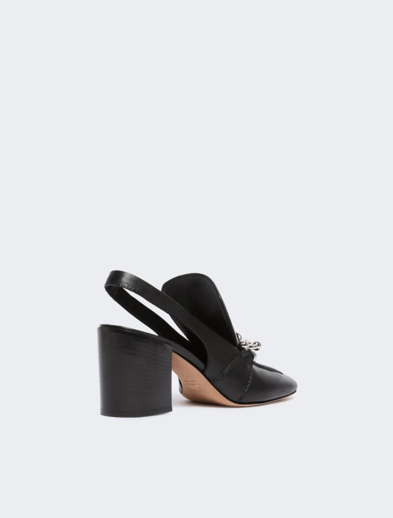 Nappa leather slingbacks - BLACK - Sportmax - 3