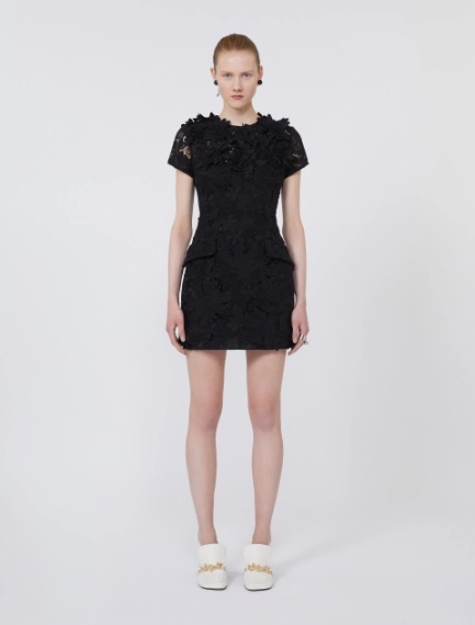 Macramé hourglass dress - BLACK - Sportmax - 2