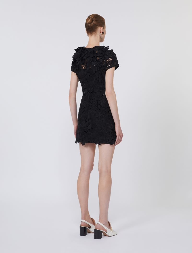 Macramé hourglass dress - BLACK - Sportmax - 3