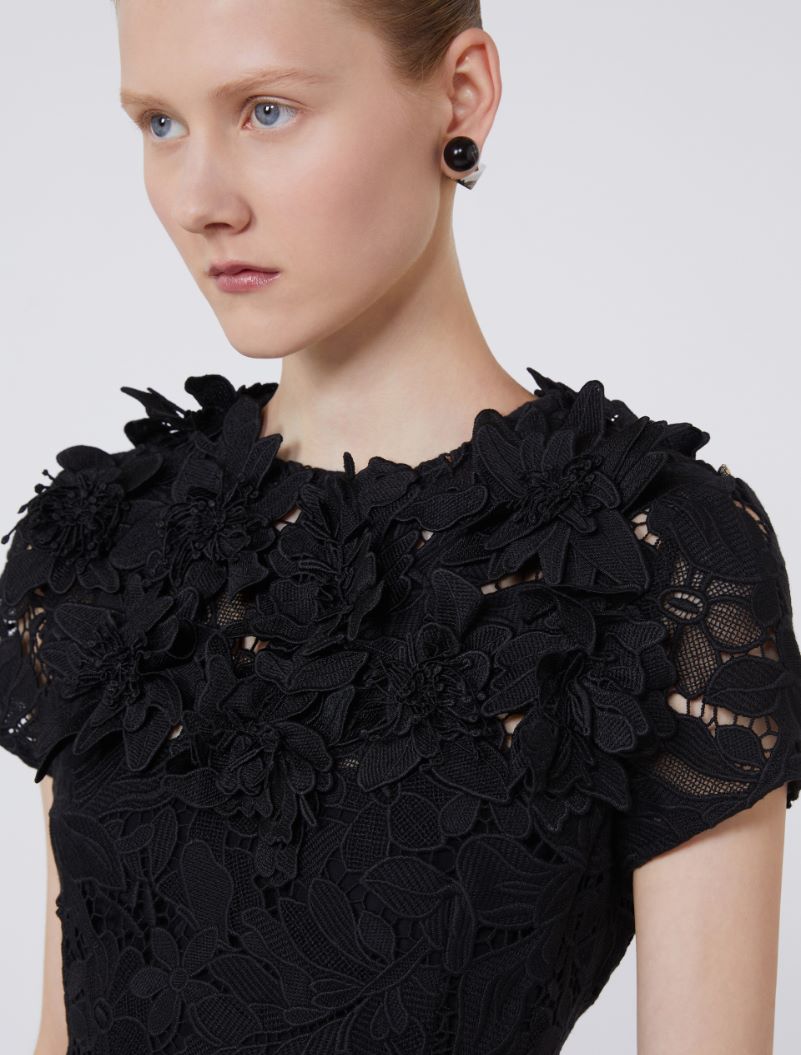 Macramé hourglass dress - BLACK - Sportmax - 4