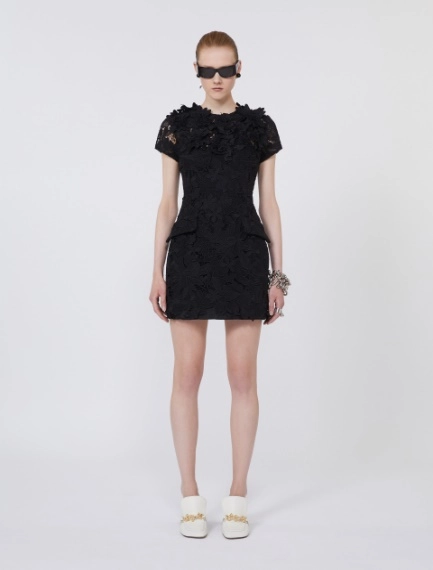 Abito a clessidra in macramè - NERO - Sportmax