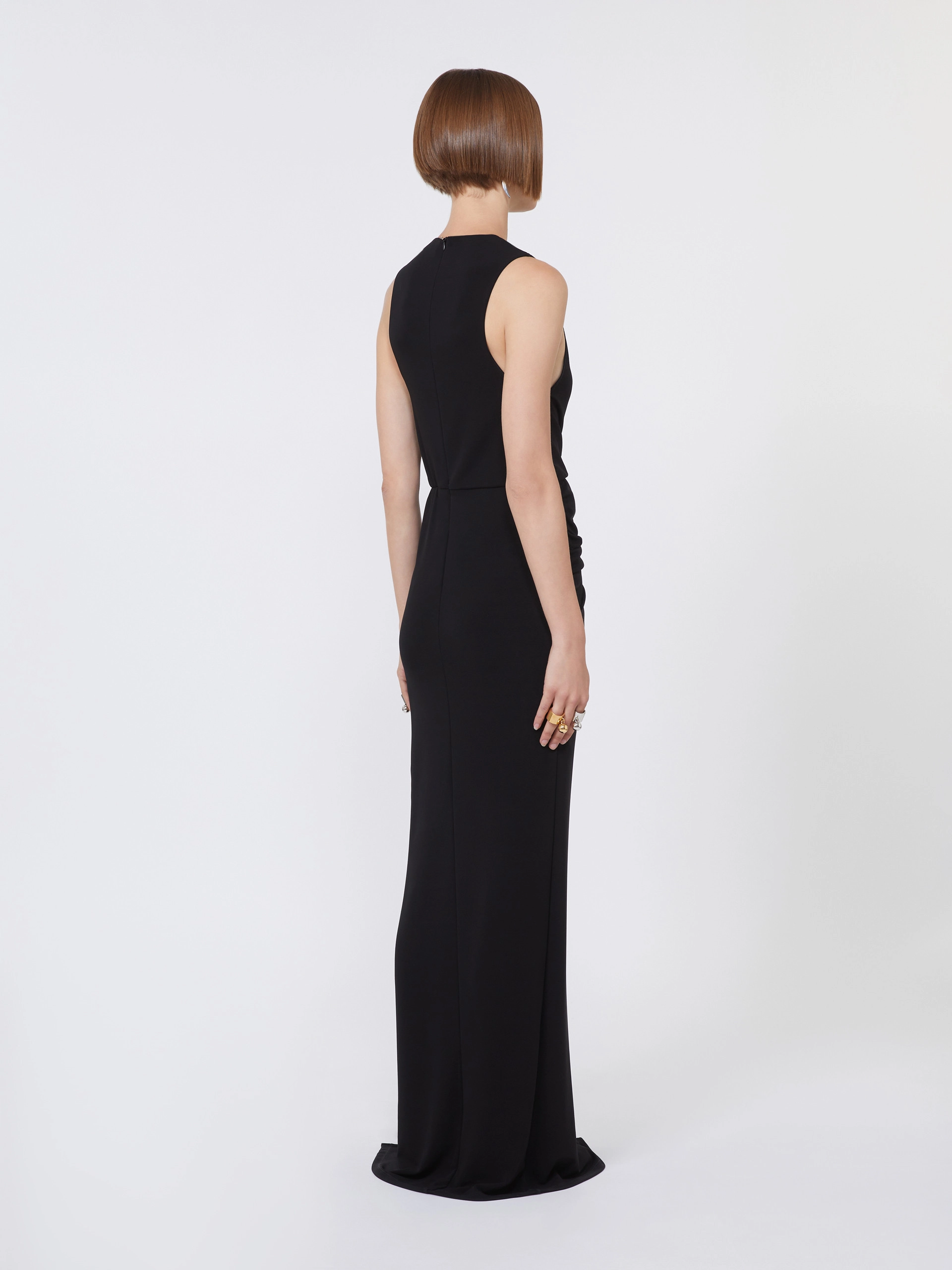 Sleeveless stretch jersey dress - BLACK - Sportmax - 3