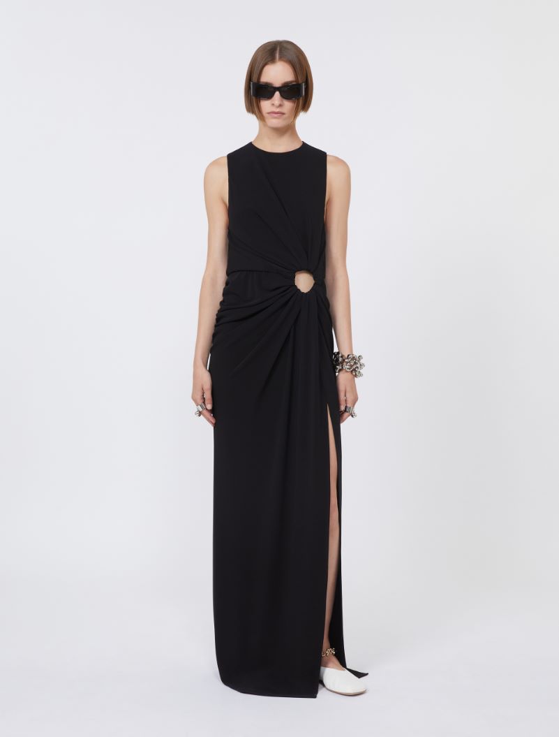 Sleeveless stretch jersey dress - BLACK - Sportmax