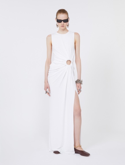 Sleeveless stretch jersey dress - MILK - Sportmax