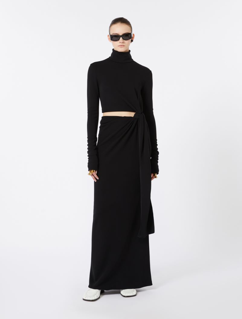 Jersey dress with knot - BLACK - Sportmax