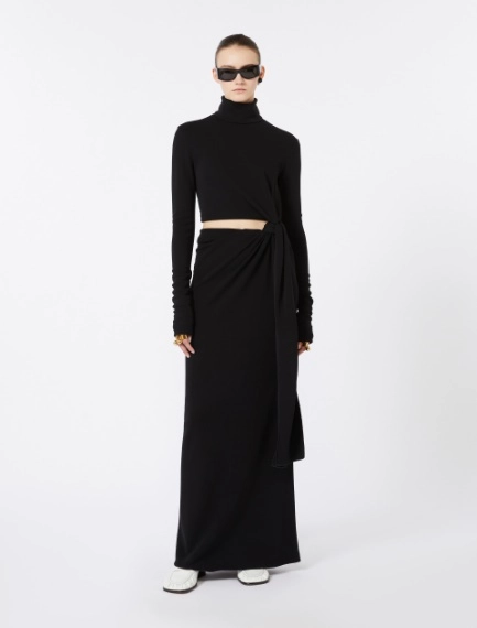 Jersey dress with knot - BLACK - Sportmax - 1