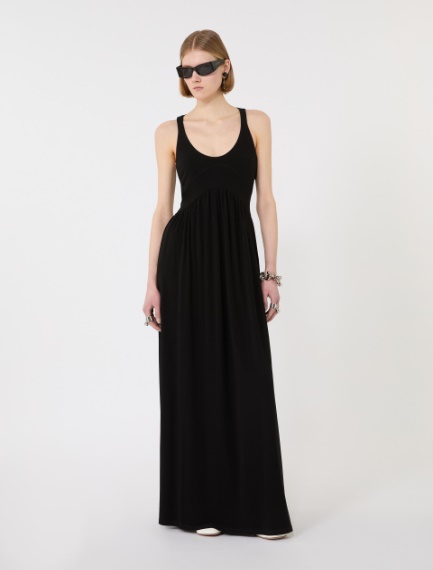 Long crepe jersey dress - BLACK - Sportmax