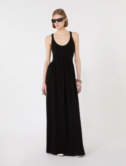 Abito lungo in jersey crêpe - NERO - Sportmax