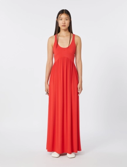 Long crepe jersey dress - CORAL - Sportmax - 2