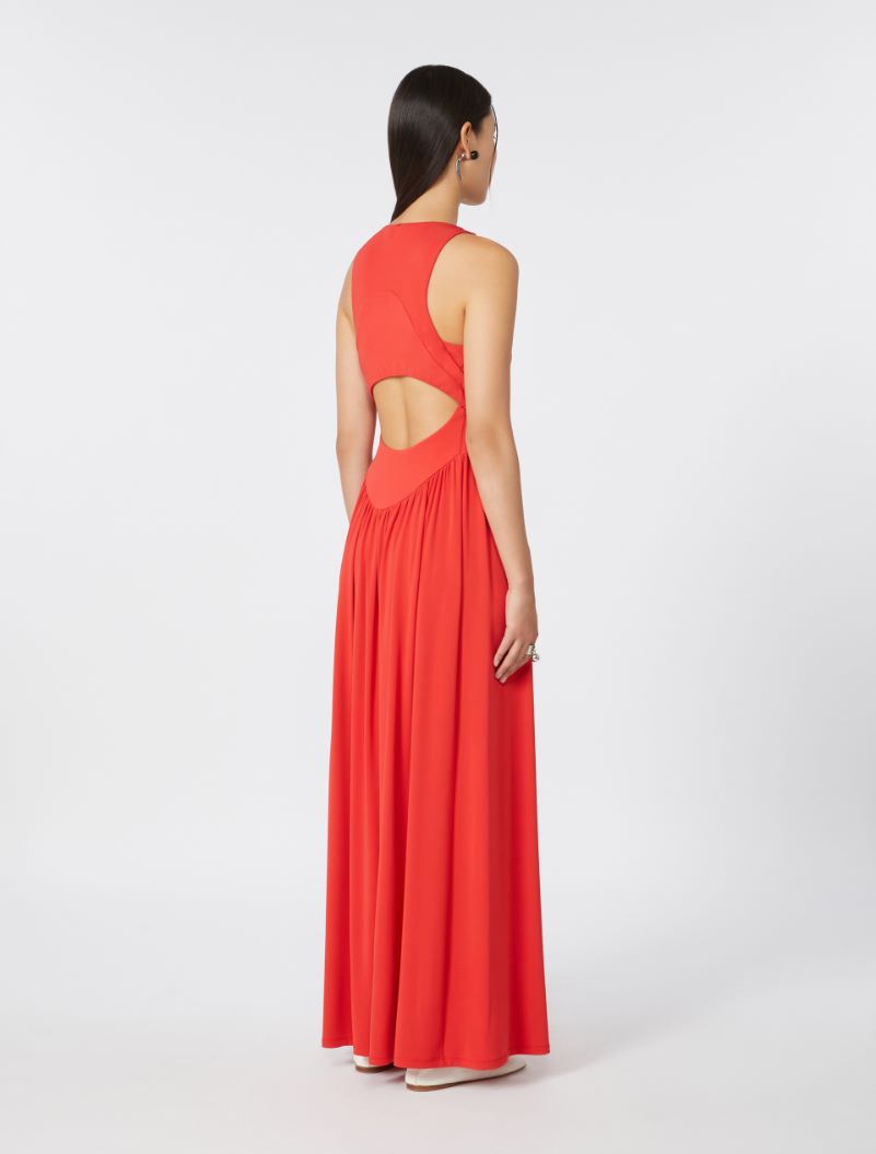 Long crepe jersey dress - CORAL - Sportmax - 3