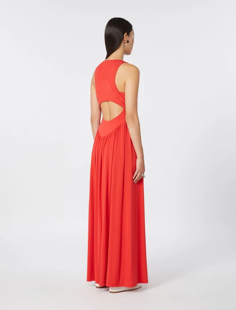 Long crepe jersey dress - CORAL - Sportmax - 3