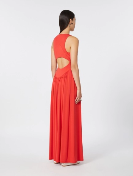 Long crepe jersey dress - CORAL - Sportmax - 3