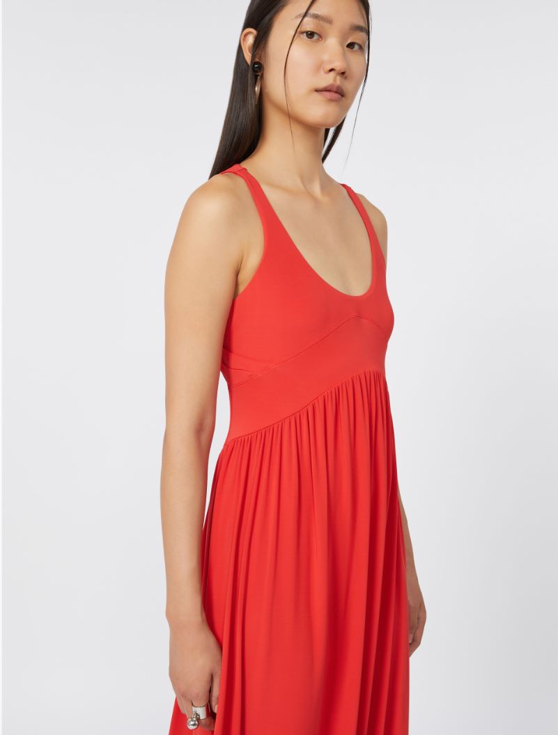 Long crepe jersey dress - CORAL - Sportmax - 4