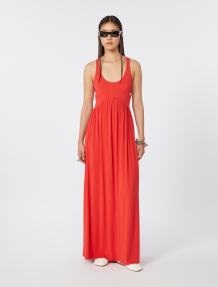 Long crepe jersey dress - CORAL - Sportmax