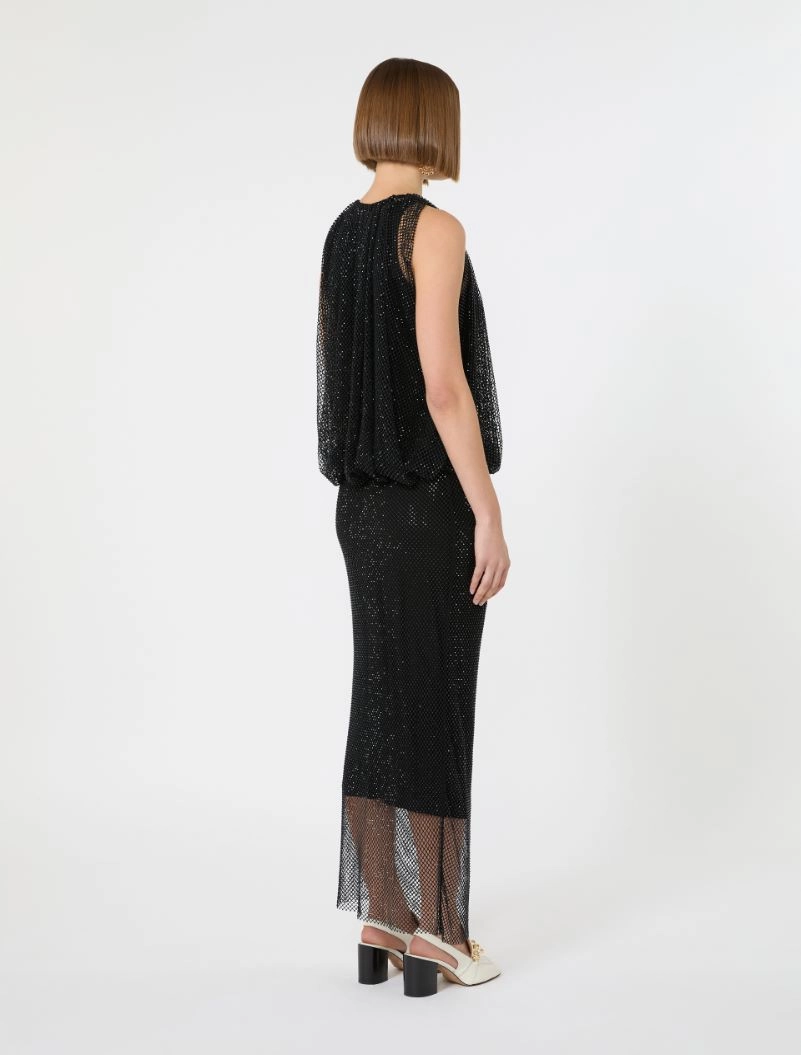 Sleeveless jersey dress with crystals - BLACK - Sportmax - 3